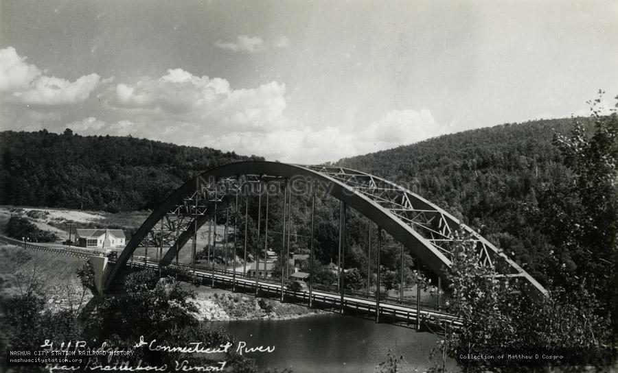 Postcard: Gulf Bridge and Connecticut River near Brattleboro, Vermont